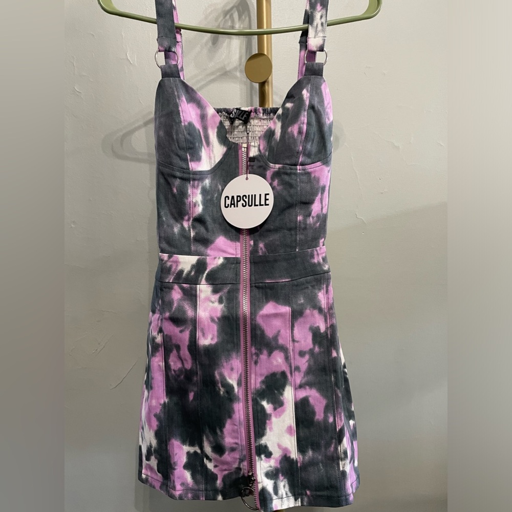 Capsulle size large denim dress NWT